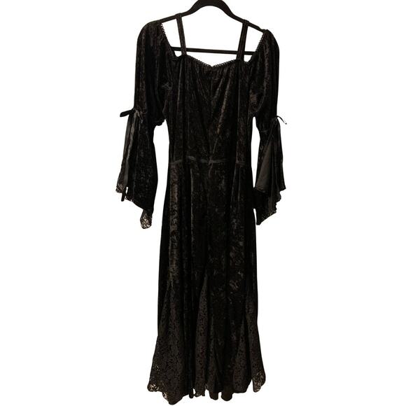 Lip Service Women's Whimsigoth Crushed Velvet Maxi Dress Size 1X Corset Witchy - Picture 2 of 16